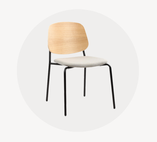Platform contract chair for hospitality interiors