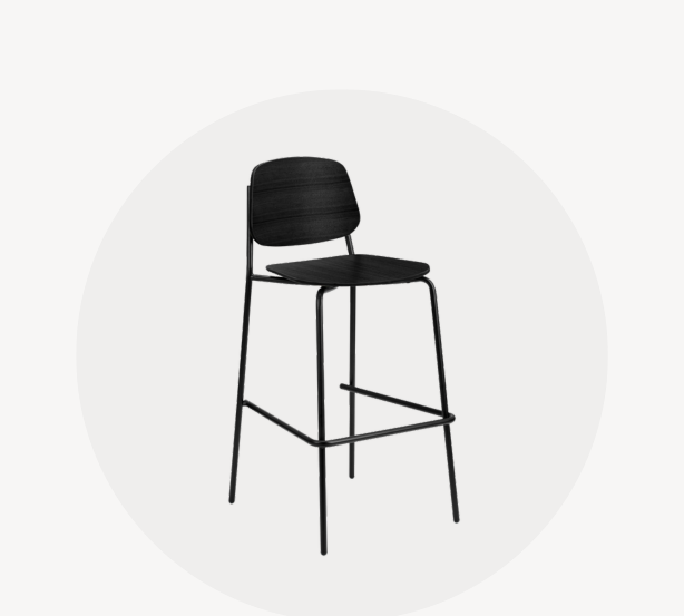 Platform contract stool for hospitality interiors